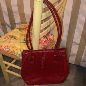 Gorgeous vintage red leather bag